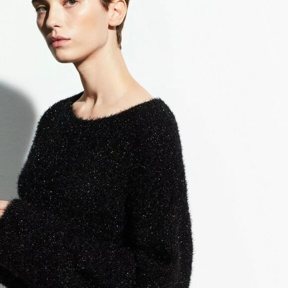 S Vince Boxy Metallic Knit Pullover - Picture 4 of 9